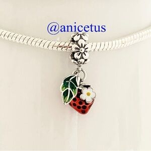 NWOT S925 Sterling Silver Strawberry Charm